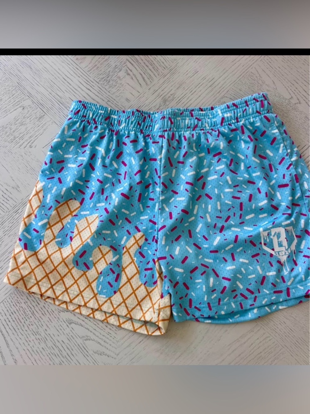 Men's Blue Ice Cream Cone Print Swim/Board Shorts